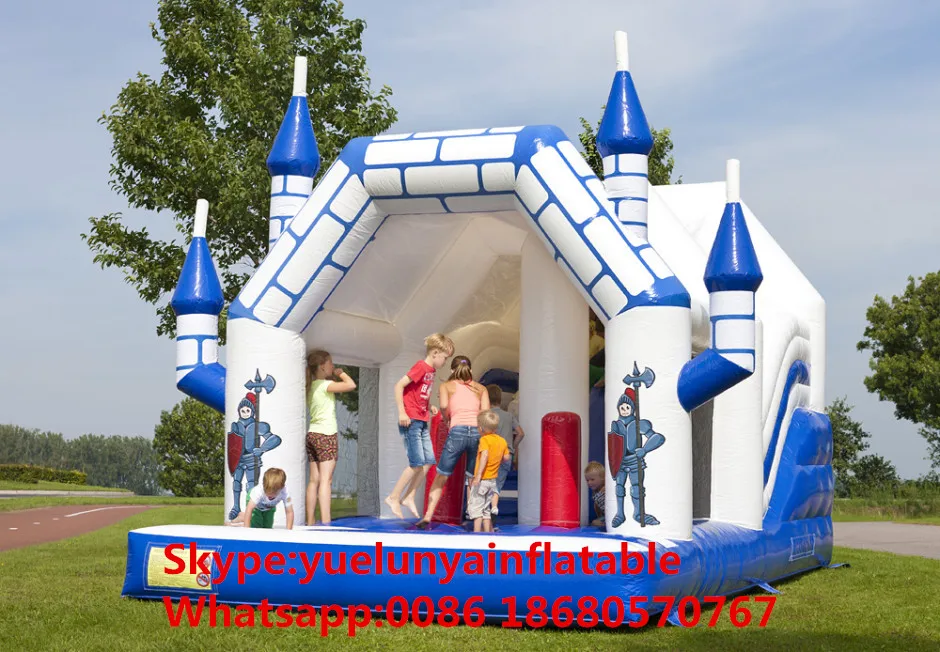 

(China Guangzhou) manufacturers selling inflatable slides,blue White slide obstacles KY-678