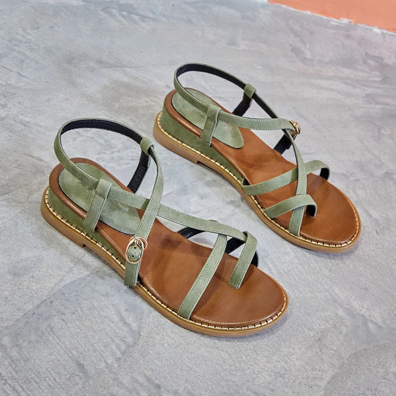 Женские богемные сандалии на танкетке с пряжкой и шикарной женской обувью