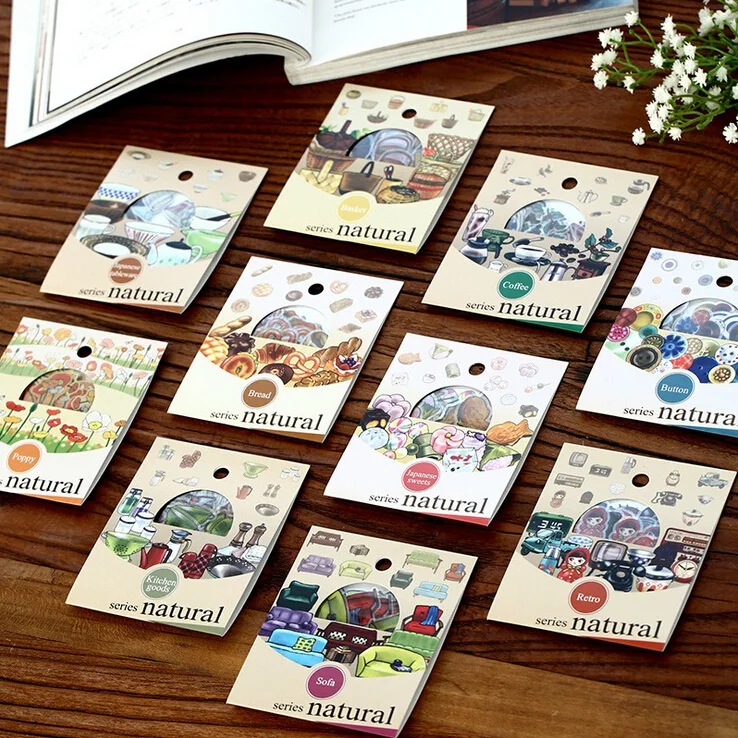 

30pcs/lot Vintage Natural Life series multifunctional PET sticker pack DIY deco sticker label office school supplies retail
