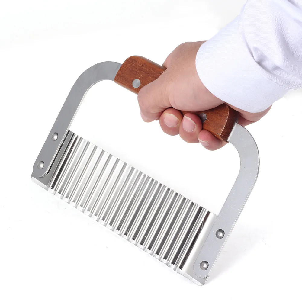 Волнообразный резак из твердой древесины волнообразный вощеного мыла для овощей