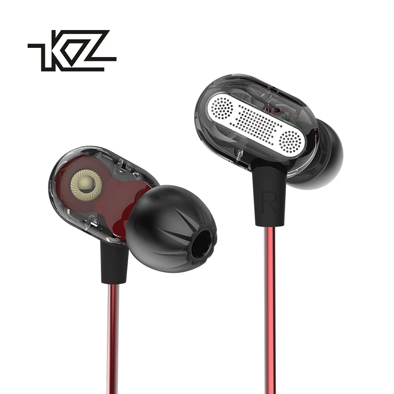 Новейший KZ ZSE двойной драйвер в ухо наушники бас сабфувер и гарнитура HIFI монитор DJ