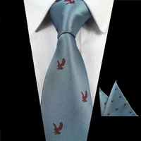 rbocott mens animal patterned tie and handkerchief set 2pcs tie set 7 cm neck ties pocket square for men wedding party
