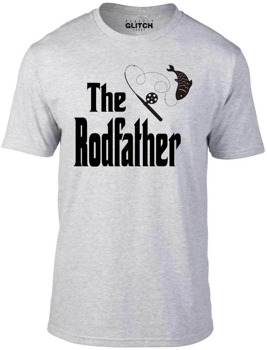Футболка Rodfather забавная футболка подарок для папы в виде удочки удобная с рыбой