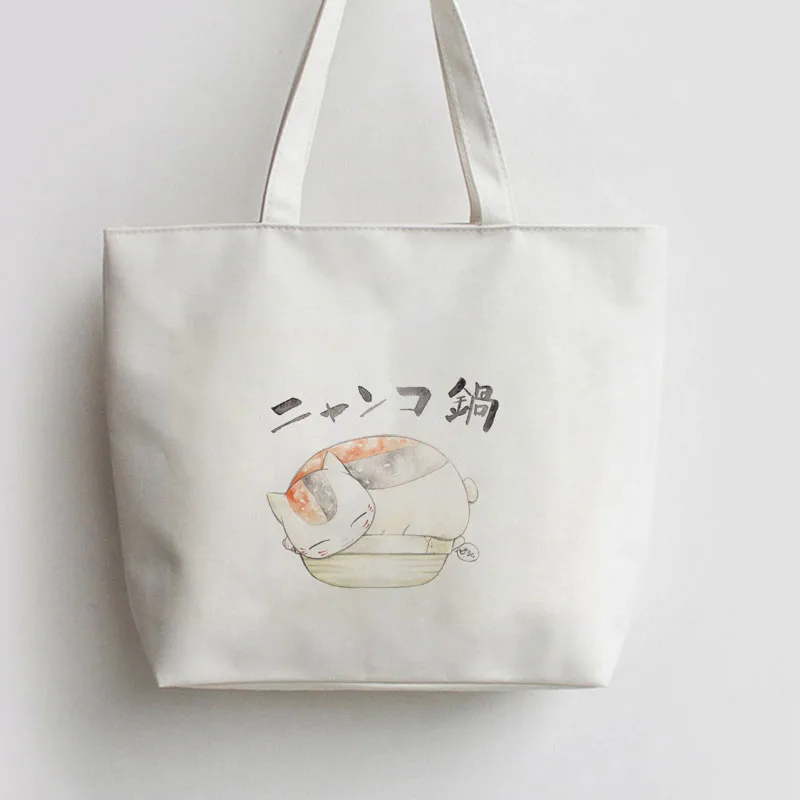 Natsume's Book of Friends Madara Nyanko sensei Спящая на железной пане японское аниме холщовые сумки