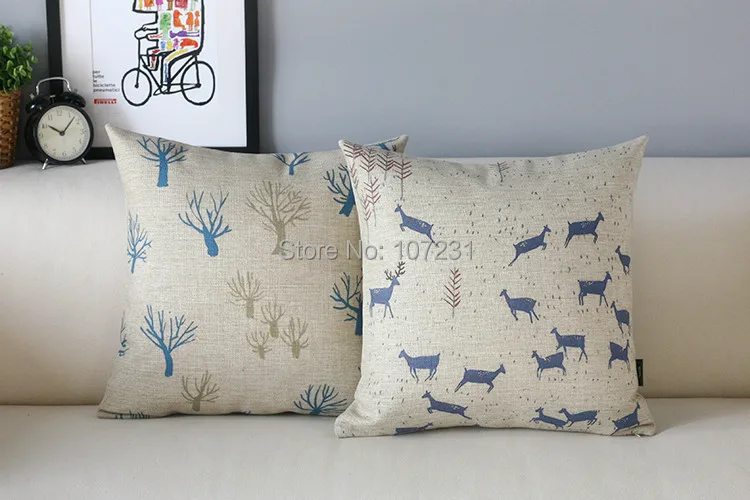 2 шт./лот 45х45см льняная наволочка для подушки Наволочки винтажные зимнего декора