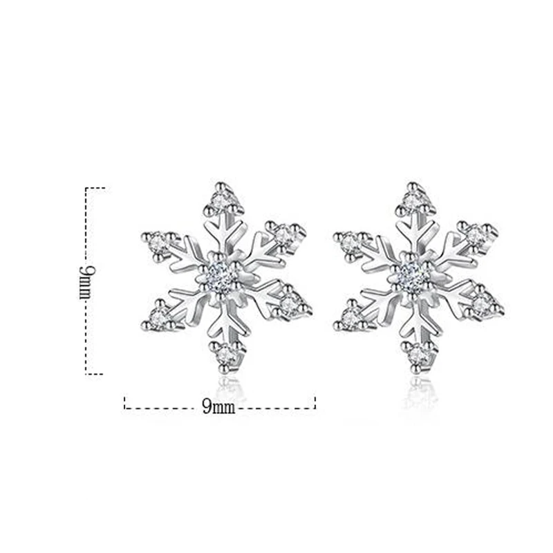 

Utimtree New Christmas Gift Fashion Stud Earrings for Women with Cubic Zirconia Snowflake Shape Wedding Earring Crystal Jewelry