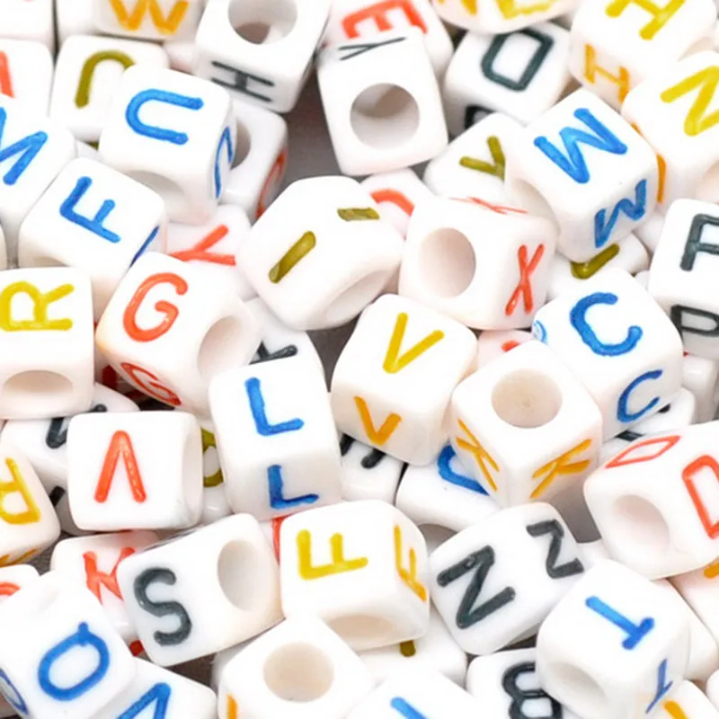 500 шт. квадратные буквы алфавита для браслетов|Бусины| |