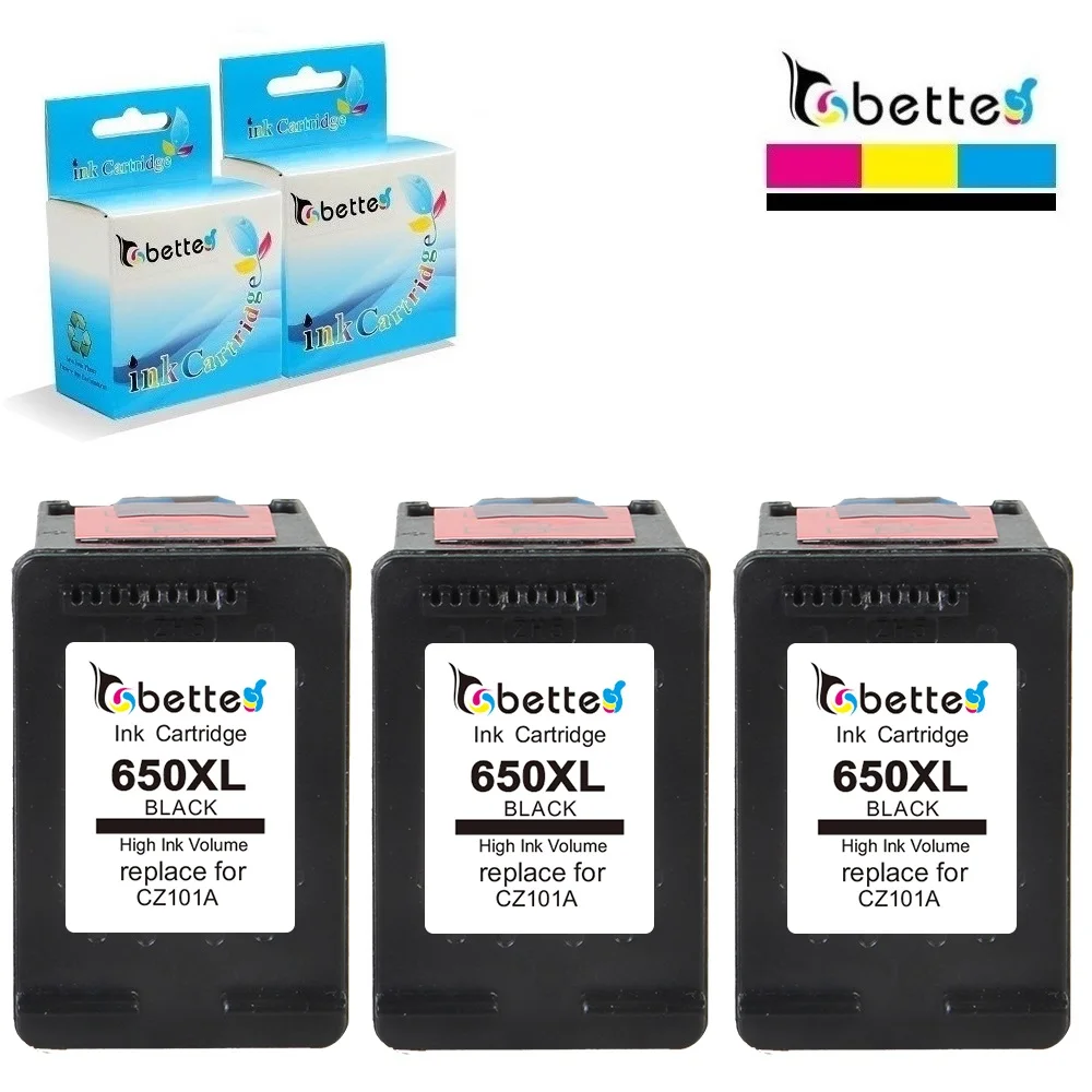 3pk черный картридж для HP 650 650xl DeskJet Ink Advantage 2548 2640 2645 2646 2648 3515 4518 4530 4535 4536 4538