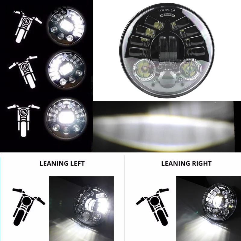 FADUIES 5 75 &quotкруглая мотоциклетная Адаптивная Поворотная светодиодный фара для Harley