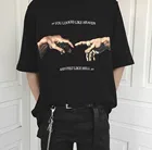 Модная Летняя мужская футболка JF с надписью You Look Like Heaven и надписью I Feel Like Hell Michaelangelo Creation of Adam Hands
