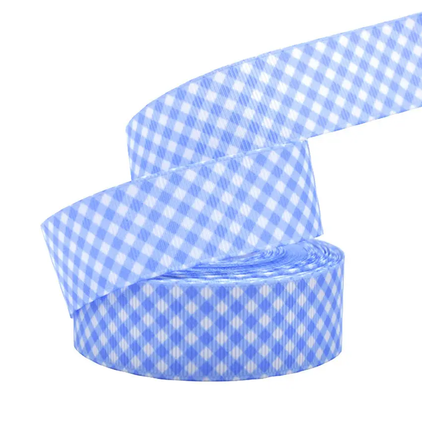 1" 25mm 10 yards/lot plaid stripe printed grosgrain ribbons grid ribbon DIY handmade materials