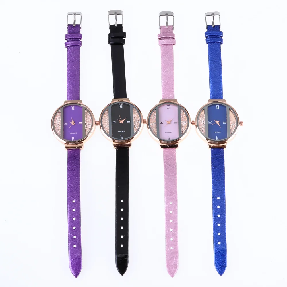 AICSRAD креативные женские роскошные кожаные часы модные кварцевые часы под платье женские часы наручные часы Прямая поставка