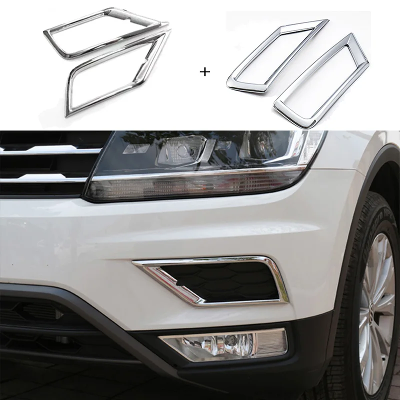 MCrea авто для Volkswagen Tiguan 2 Mk2 2018 VW 2017 Чехлы фар Противотуманные фары лампы ABS рамка