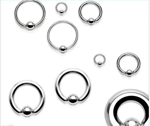 

50pcs Free Shippment Surgical Steel Gauges Nose Ring Lip Ring Nipple/Eyebrow BCR Body Piercing earring tragus ring