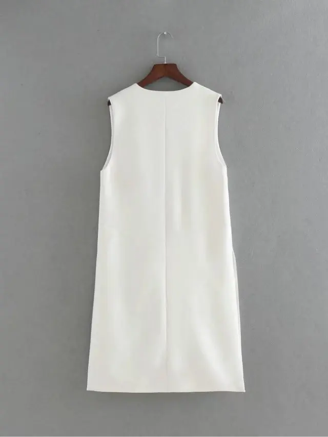 2017 г. женские на шнуровке Длинный жилет Повседневная талии пальто с разрезом