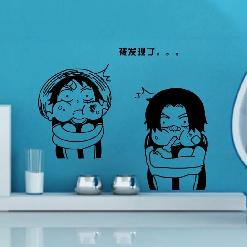 CHM цельная Ace and luffy настенная наклейка Комиксы и анимация с логотипом виниловые