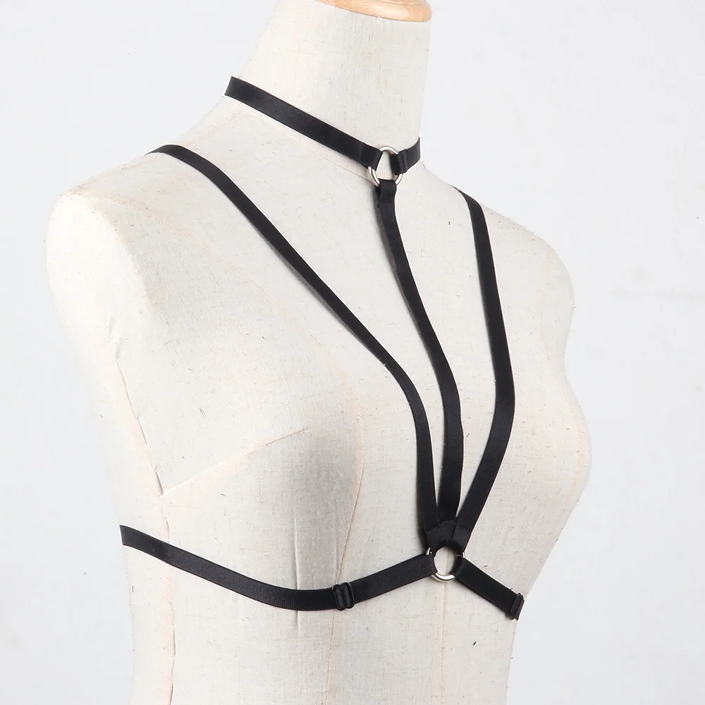 New fashion pastel goth O ring strap bust garter belt punk wear women suit sexy lingerie female dress set bondage retail | Женская