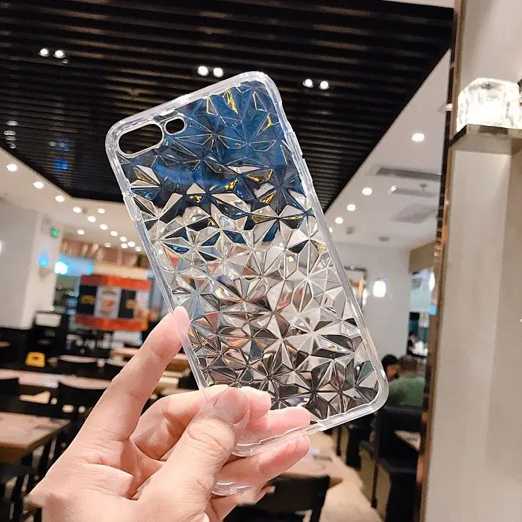 3D Diamond Soft TPU Silicone Case For iPhone 6 6S 7 8 Plus X XR XS Max 5 5S SE 6Plus 6SPlus 7Plus Glitter Transparent Phone |