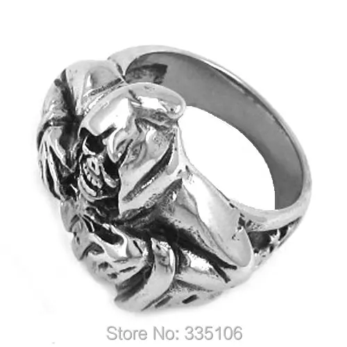 Мрачный жнец череп кольцо Нержавеющая сталь ювелирные изделия в готическом
