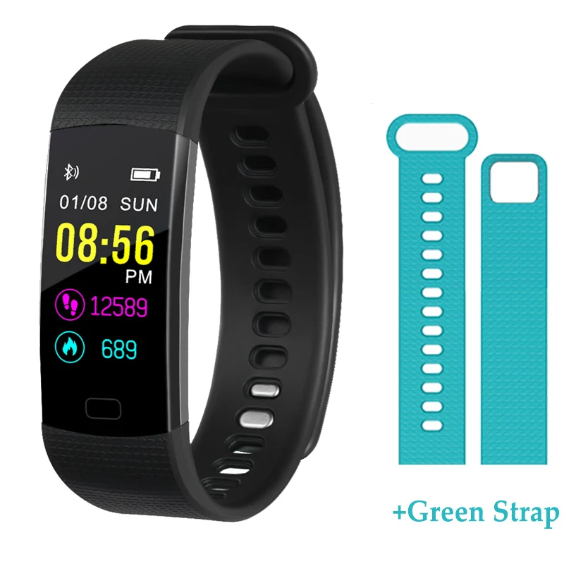 And Green Strap Дропшиппинг Bluetooth умный Браслет сердечный ритм активности фитнес-трекер кровяное давление спортивный ремешок электронные наручные часы с браслетом - Цвет: And Green Strap