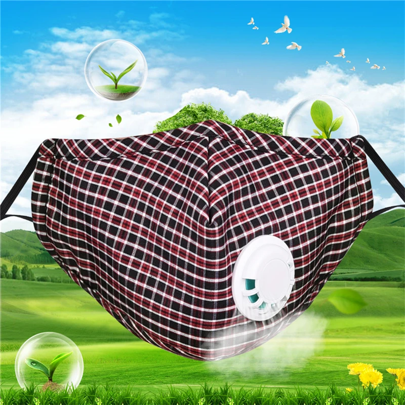 Хлопок PM2.5 анти-Дымчатая Маска дыхательный клапан Анти-пыль рот маска Активированный уголь респиратор рот муфельной+ 2 замена фильтра