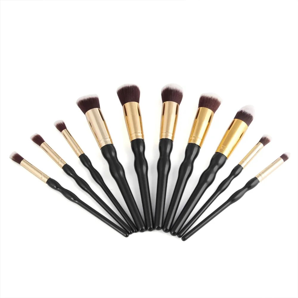 VANDER 10Pcs Pro Makeup Brushes Set Cosmetic Contour Blending Foundation/powder/concealer/tapered/blending/eyeliner/Kabuki Kits | Красота и