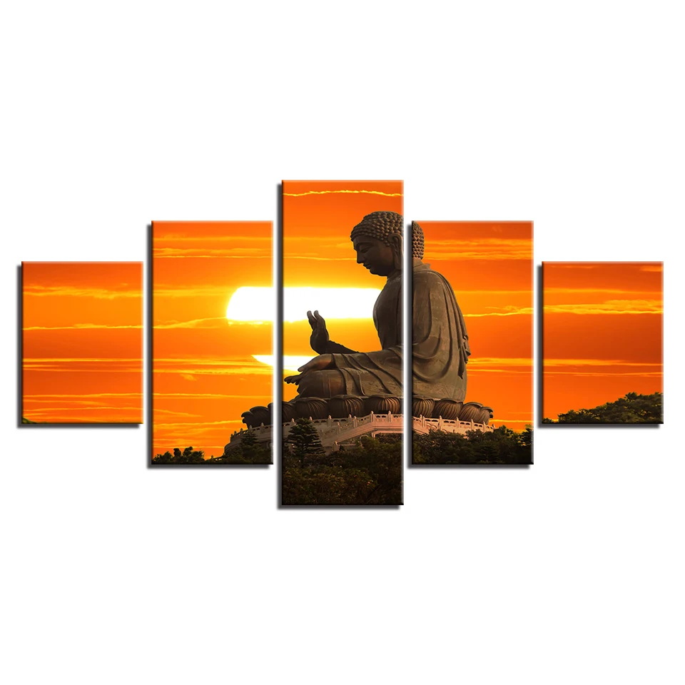 Картина для декора буддизма гостиной настенное искусство картины с закатом