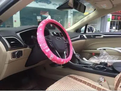 Женский модный милый латексный чехол рулевого колеса автомобиля с рисунком hello