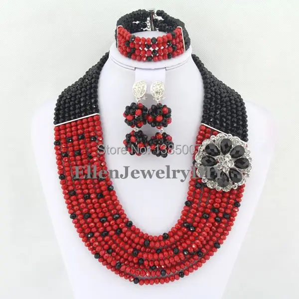 Серебряный оттенок красный африканский нигерийский Свадебный бисер Кристалл