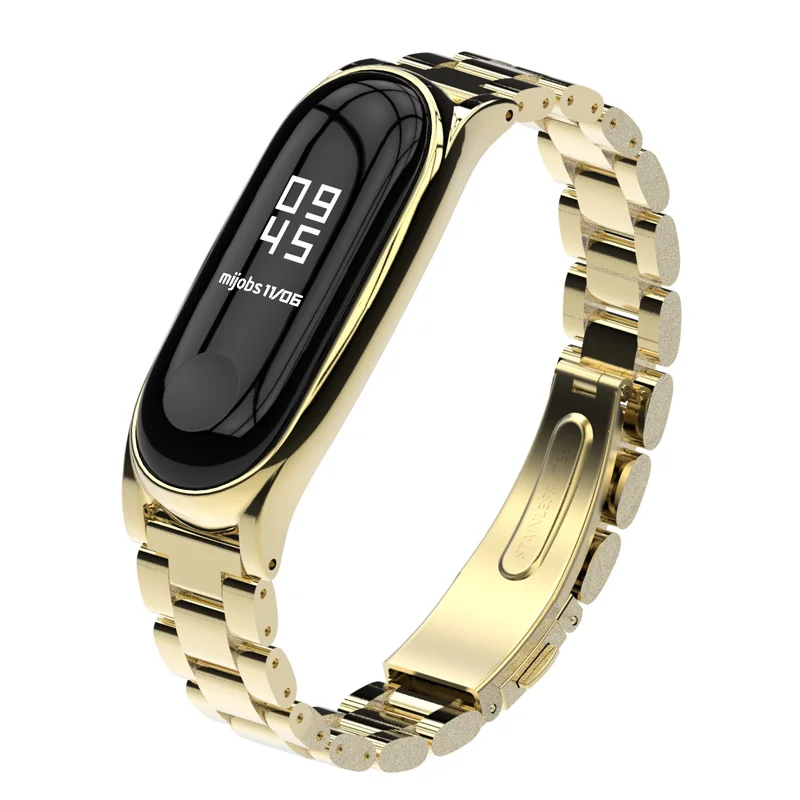 Металлический браслет Mijobs для Mi Band 5 6 ремешок Xiaomi 3 4 смарт часов из нержавеющей