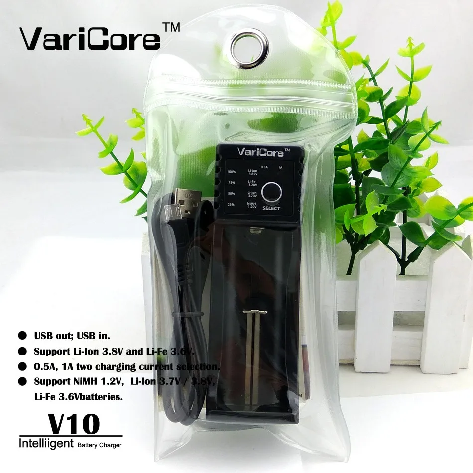 Новинка 2019 varicore V10 литиевая умная батарея зарядное устройство 1 2 3 7 85 AA/AAA 18350 26650 10440