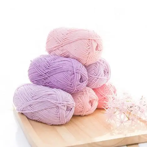 1 шт. 50 г хлопчатобумажная пряжа молочного цвета крючком DIY интимные аксессуары ручной Вязание для цветов/куклы/ковер с радугой/Одежда малышей