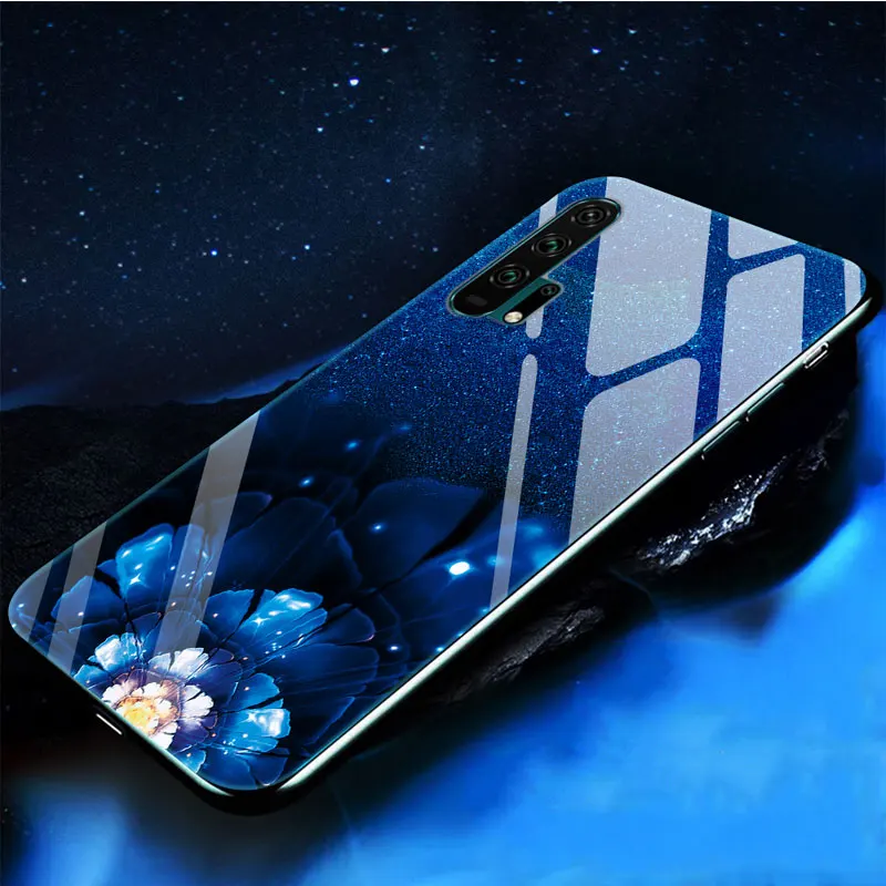 Закаленное стекло Чехол для Huawei Honor 20 Case Жесткий ПК Красочный чехол Pro 20S Бампер на