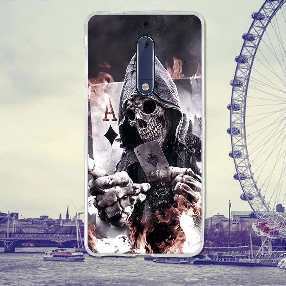 For Nokia 5 Case Back Cover for Nokia5 Covers Soft Silicone Bag Flower Cartoon Phone Cases Painting Shell Five | Мобильные телефоны