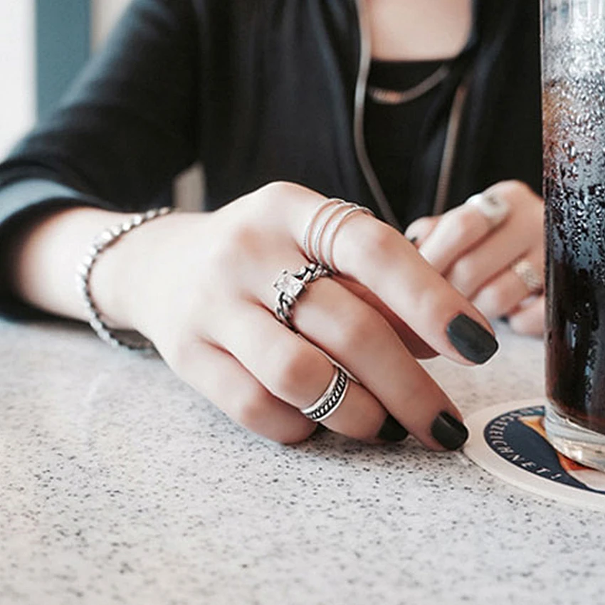 Ретро трехцветные мужские и женские модели колец кольцо с хвостом открытые