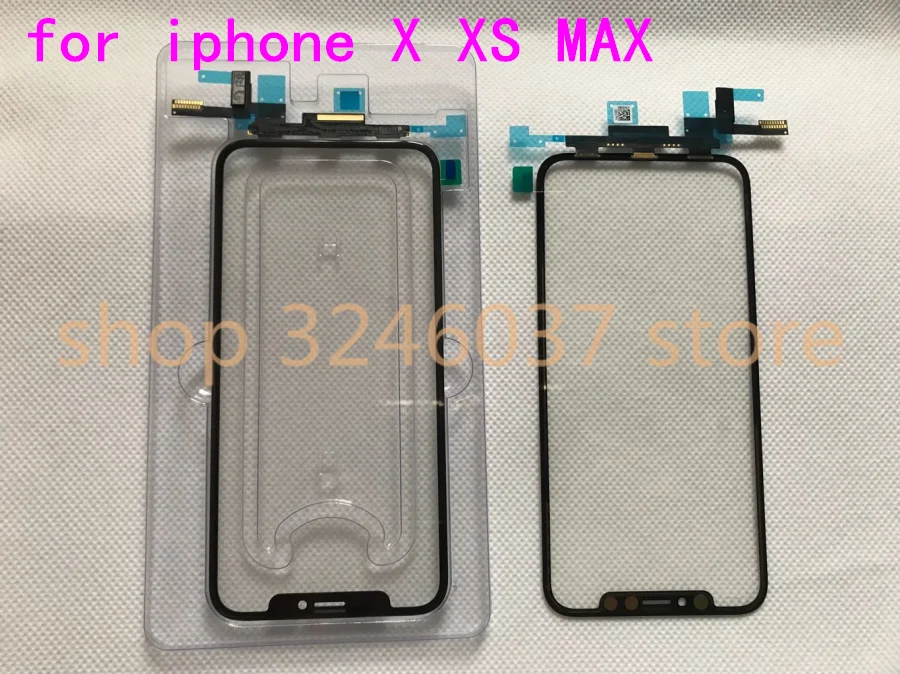 

10pcs OEM Pre-Tested For Apple iPhone X 5.8" Touch Screen Digitizer Flex Cable+Front Glass LCD Outer Panel Top Lens Replace Part