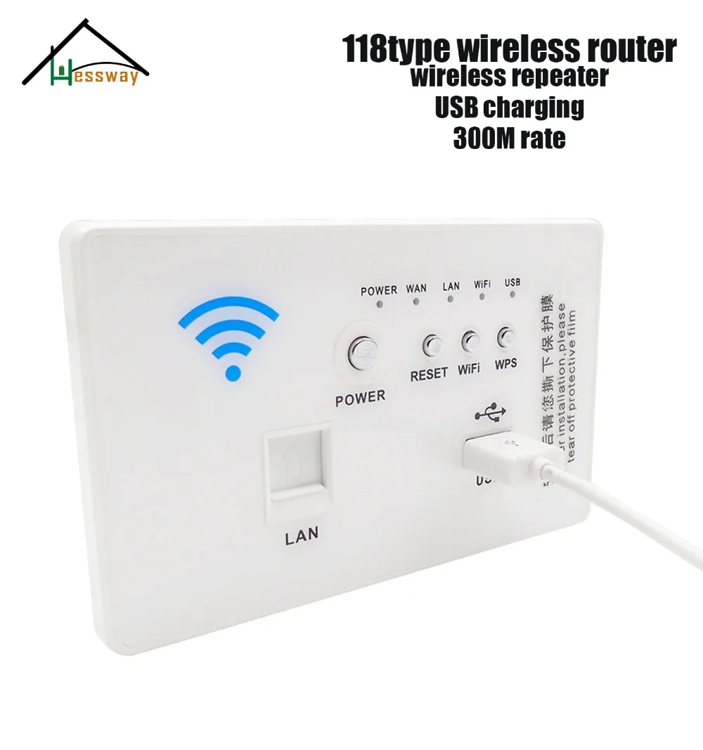 

HESSWAY Wall Embedded Wireless AP Router 3G/4G Wireless Wifi Computer USB Charge Socket Panel 3G Repeater 118 standard Sockets