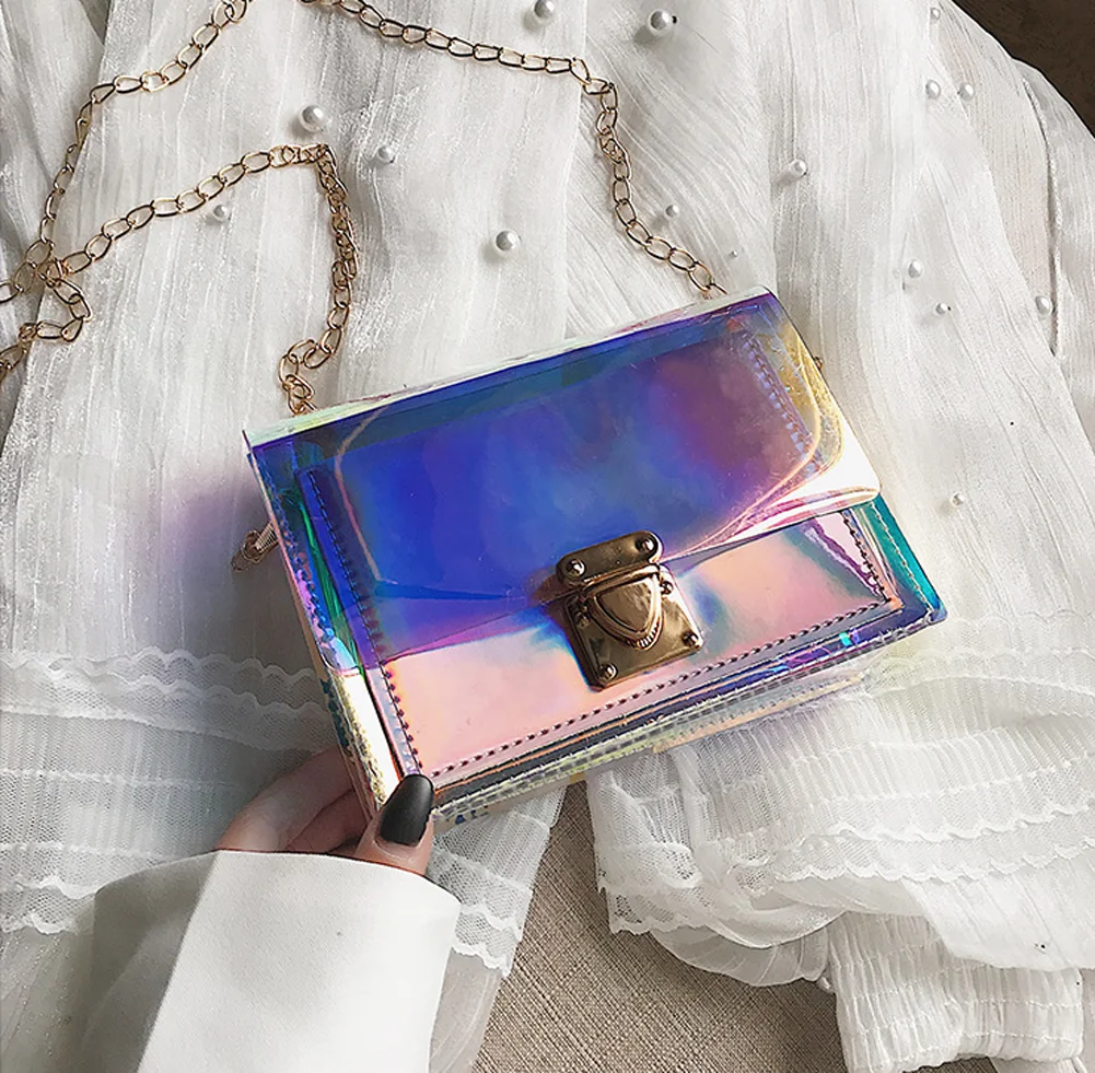 2019 Новые горячие женские лазерные сумки Прозрачные карамельные гелевые ПВХ