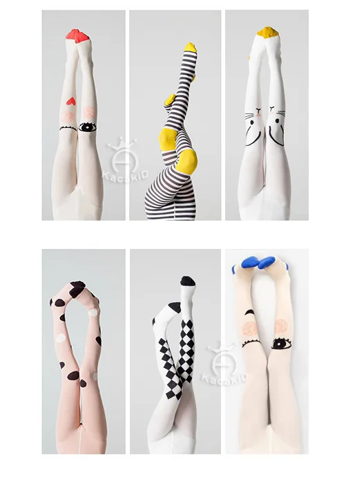 Calcetines Altos Para Ninas Детские колготки для девочек на осень и весну 100% из хлопка с