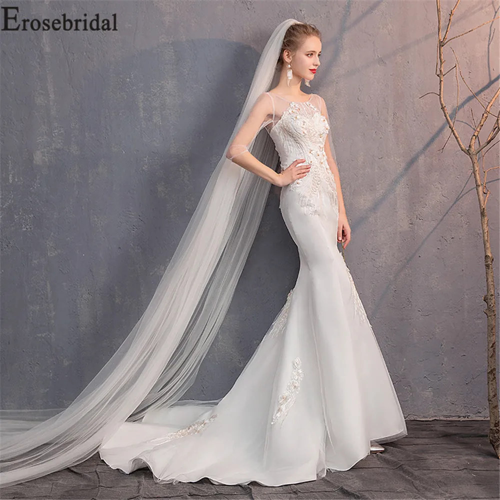 Erosebridal Новое поступление кружевные свадебные платья 2019 винтажные наряды Русалка