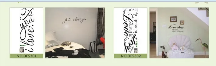 60*90cm English letters Decor Removable Bed Room Art Mural Vinyl Wall Sticker Decal | Дом и сад