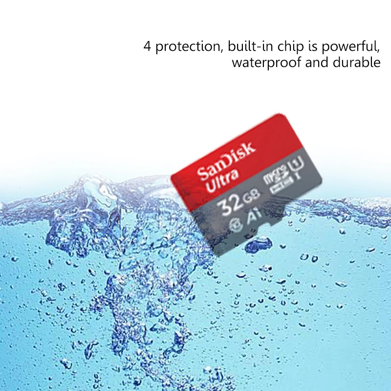 Карта Micro SD SanDisk, 64 ГБ, 128 ГБ, Оригинальная карта памяти, 16 ГБ, 32 ГБ, MicroSD, Макс., 100 м/с, C10, TF карта, карта памяти