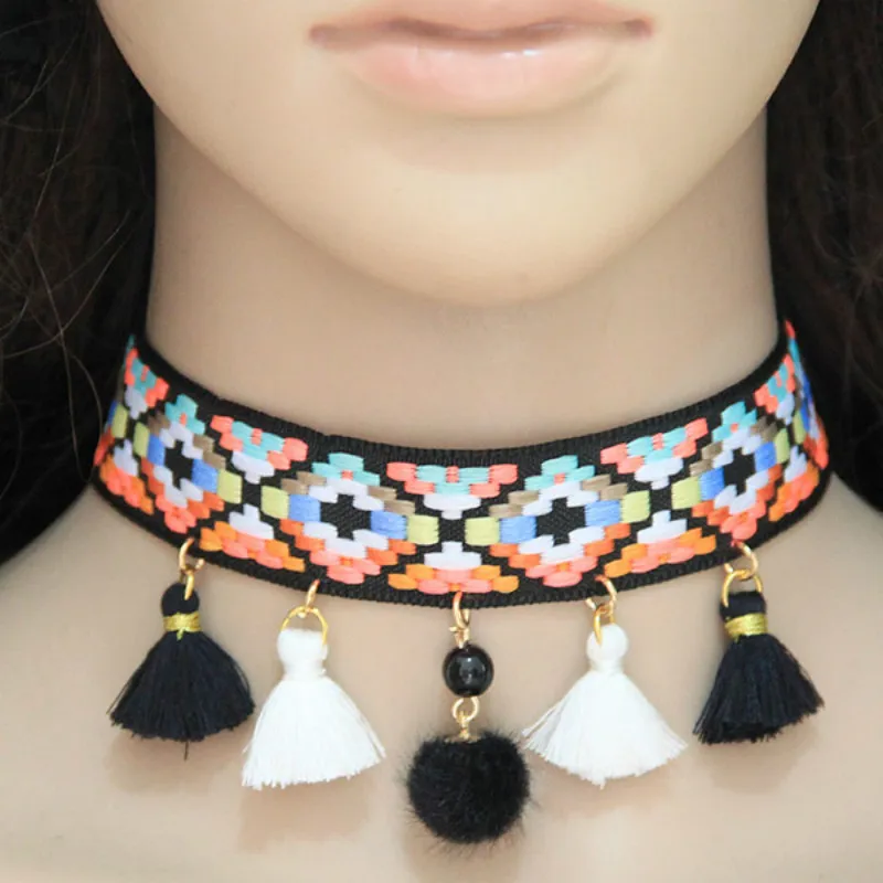 Бохо украшения короткие Ленточки Цепочки и ожерелья для Для женщин Collier Femme Новая