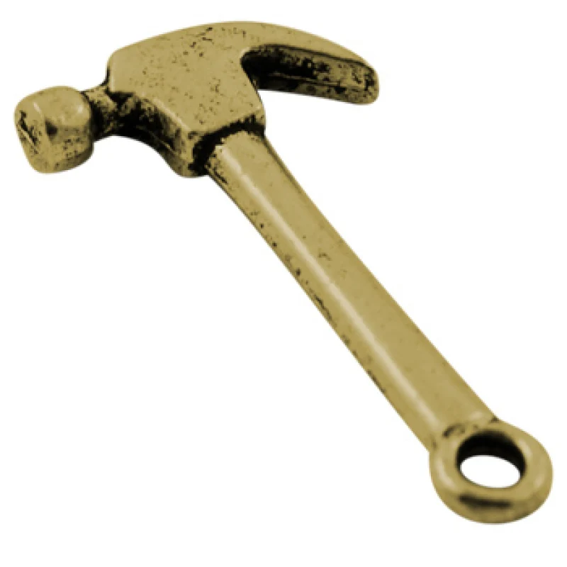 

500pcs Tibetan Style Pendant Hammer Antique Golden Alloy For DIY Jewelry Finding Making Necklaces Crafts Supplies 25mm