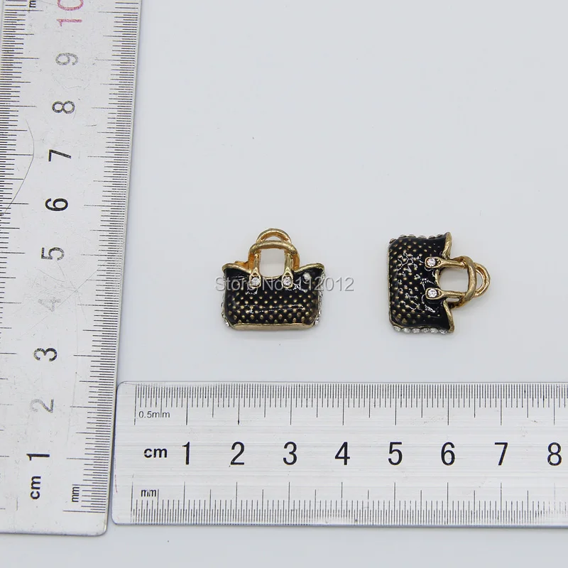 5 шт./лот 20*20 мм Rhinestone эмаль красивая сумочка кошелек Форма Металл Шарм Подвеска DIY