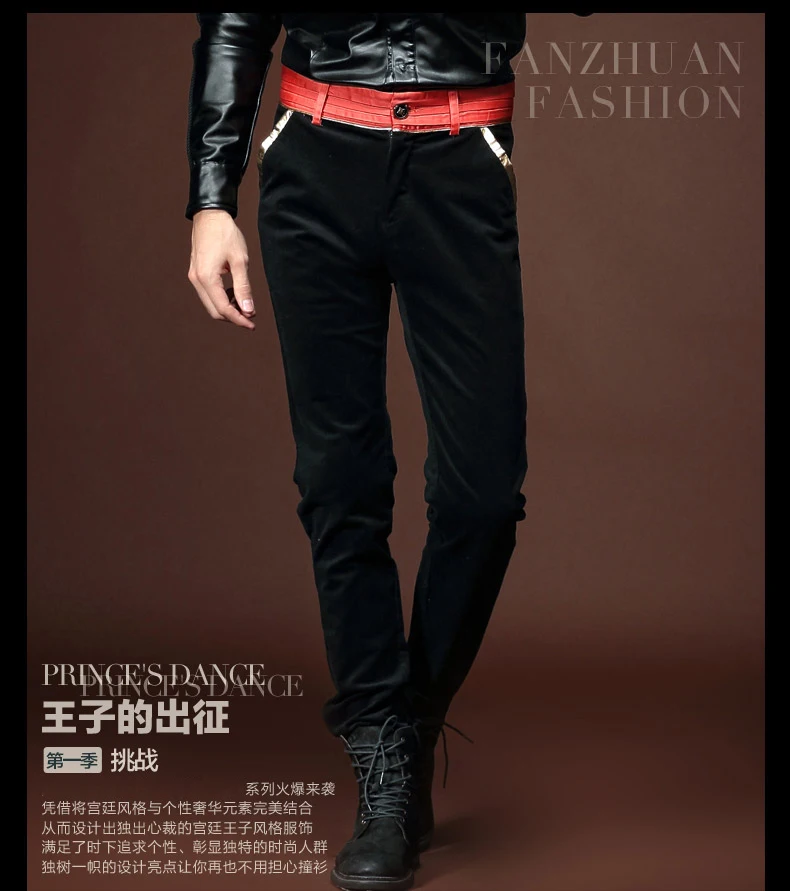

Fanzhuan Free Shipping New Male fashion men's casual trousers edge Harmonia stretch SLIM STRAIGHT legged black pants 14871