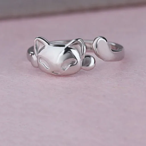 Новые модные кольца в виде милой лисы забавные вечерние животных для женщин 925