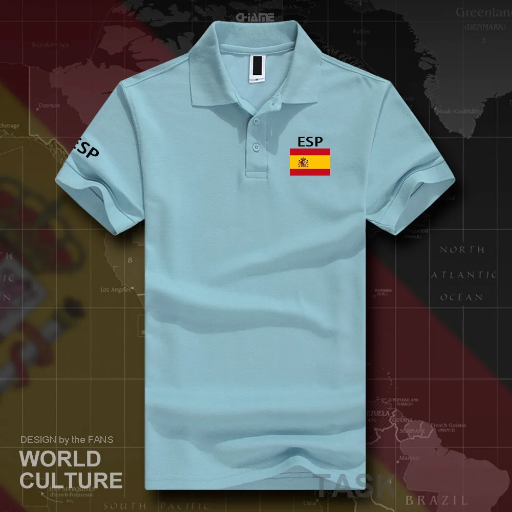 Мужская хлопковая рубашка-поло Kingdom of Spain белая с короткими рукавами и принтом в