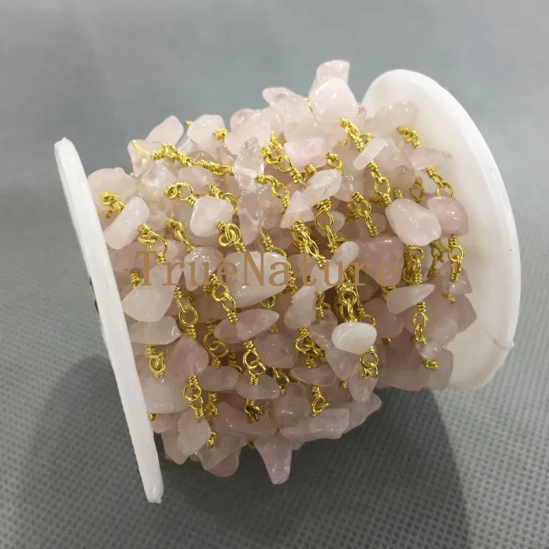 Последние Новые продукты цепи розовый кристалл бисером Серебряная отделка