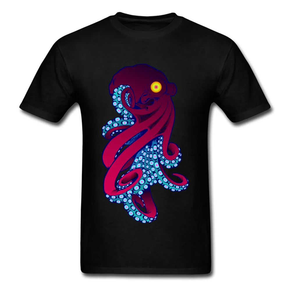 

Octavius Cthulhu Octopus T-shirt Men Monster Tops & Tees Short Sleeve Novelty Birthday Gift Shirts Purple Black Blue